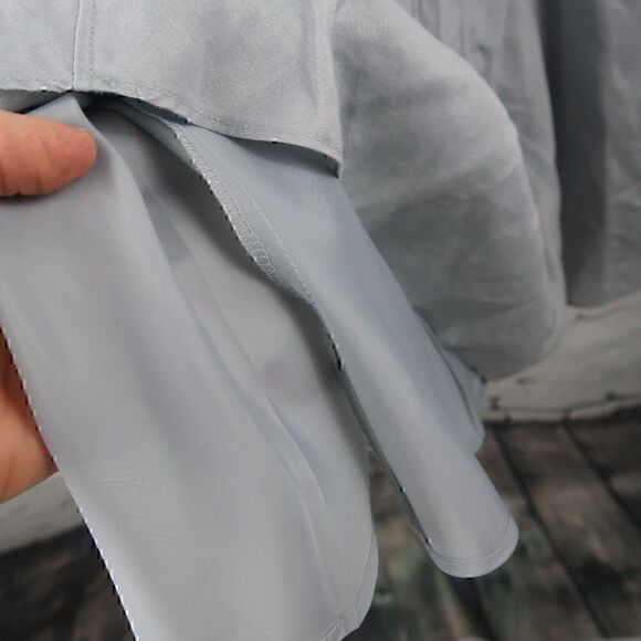 ALLISON TAYLOR LIGHT GREY A LINE LINEN MIDI SKIRT SIZE 8 - Picture 6 of 6